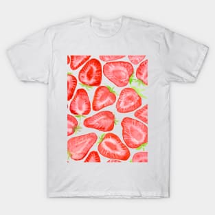 Watercolor strawberry slices pattern T-Shirt